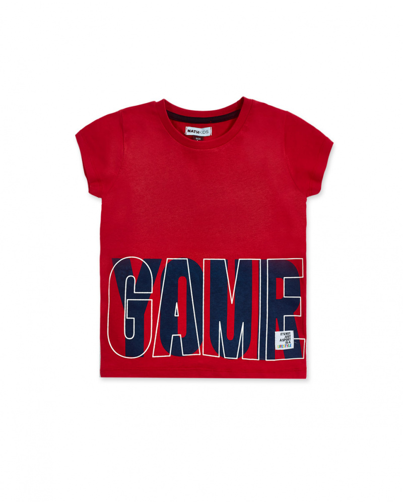 T-shirt en maille rouge pour garçon Votre jeu