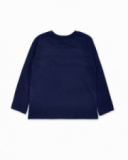 T-shirt long en maille bleu marine pour garçon Votre jeu T-shirt long en maille bleu marine pour garçon Votre jeu