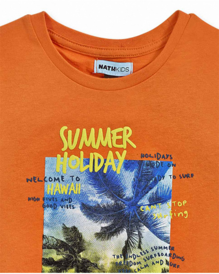 T-shirt en maille orange garçon Beach Days T-shirt en maille orange garçon Beach Days