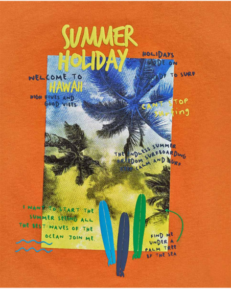 T-shirt en maille orange garçon Beach Days T-shirt en maille orange garçon Beach Days