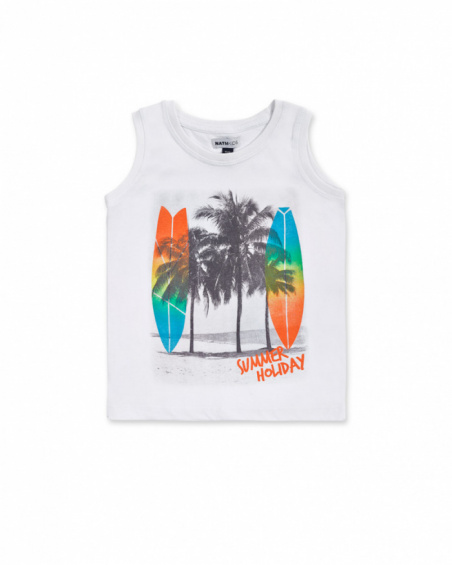 Débardeur blanc garçon Beach Days Débardeur blanc garçon Beach Days