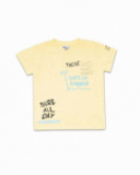 T-shirt Beach Days jaune en maille pour garçon T-shirt Beach Days jaune en maille pour garçon