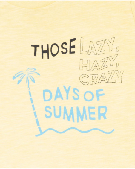 T-shirt Beach Days jaune en maille pour garçon T-shirt Beach Days jaune en maille pour garçon