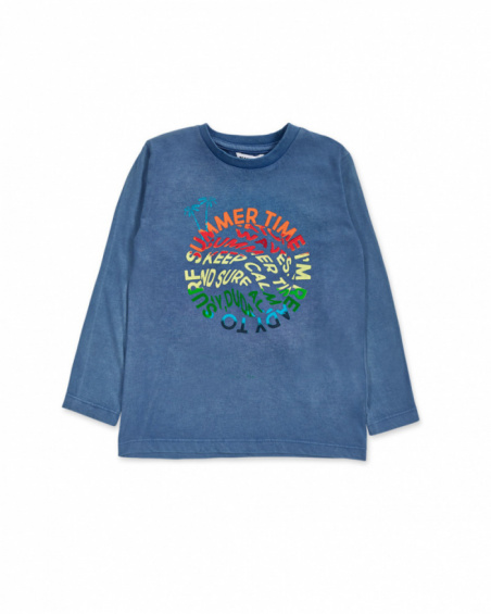 T-shirt long bleu en maille garçon Beach Days T-shirt long bleu en maille garçon Beach Days