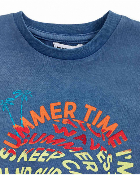 T-shirt long bleu en maille garçon Beach Days T-shirt long bleu en maille garçon Beach Days