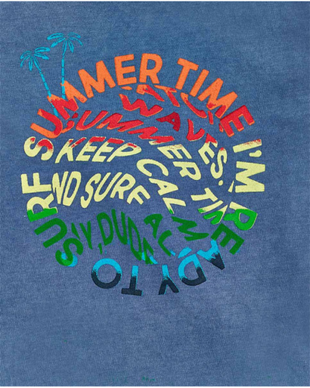 T-shirt long bleu en maille garçon Beach Days T-shirt long bleu en maille garçon Beach Days