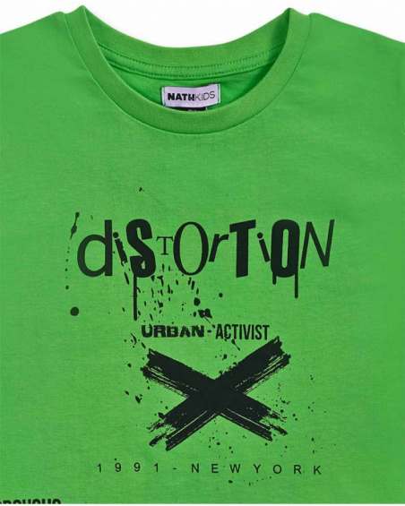 T-shirt vert en maille pour garçon Urban Activist T-shirt vert en maille pour garçon Urban Activist