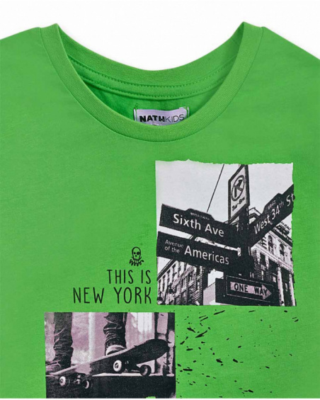 T-shirt long en maille vert pour garçon Urban Activist T-shirt long en maille vert pour garçon Urban Activist