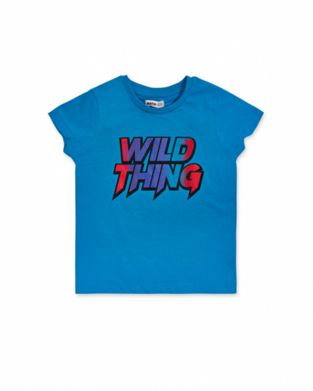 T-shirt bleu en maille pour garçon Wild thing T-shirt bleu en maille pour garçon Wild thing