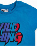 T-shirt bleu en maille pour garçon Wild thing T-shirt bleu en maille pour garçon Wild thing