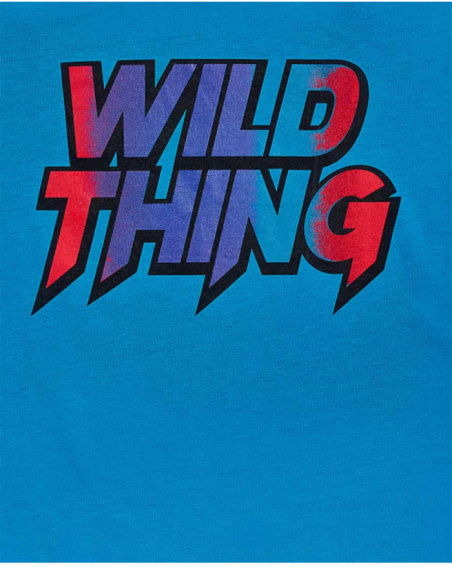 T-shirt bleu en maille pour garçon Wild thing T-shirt bleu en maille pour garçon Wild thing