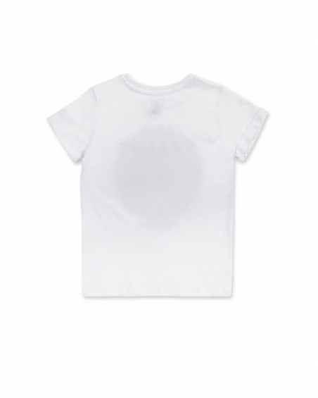 T-shirt blanc en maille avec imprimé pour garçon Wild thing T-shirt blanc en maille avec imprimé pour garçon Wild thing