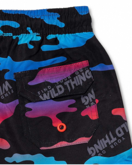 Bermuda noir imprimé pour garçon Wild thing Bermuda noir imprimé pour garçon Wild thing