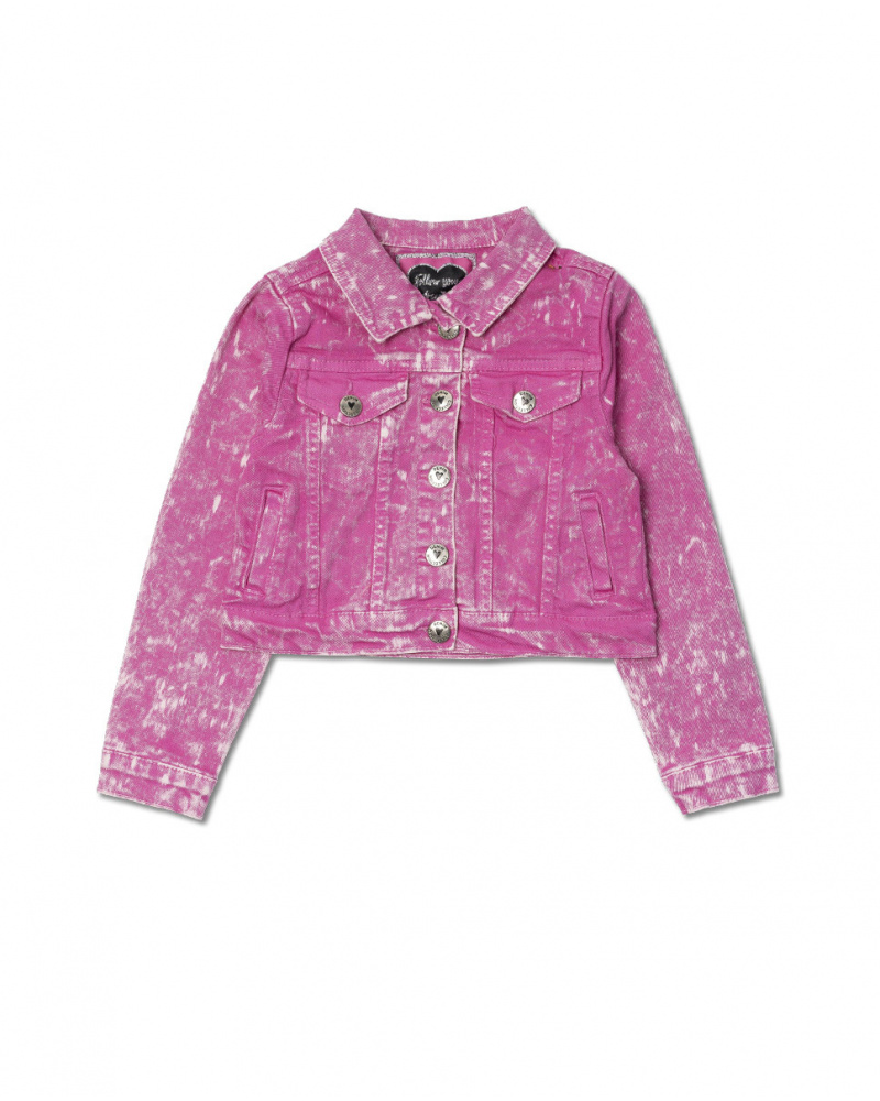 Veste en jean fuchsia pour fille Rebel Girl