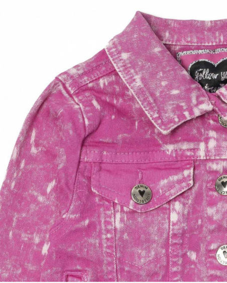 Veste en jean fuchsia pour fille Rebel Girl Veste en jean fuchsia pour fille Rebel Girl