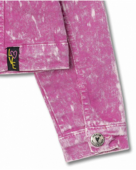 Veste en jean fuchsia pour fille Rebel Girl Veste en jean fuchsia pour fille Rebel Girl