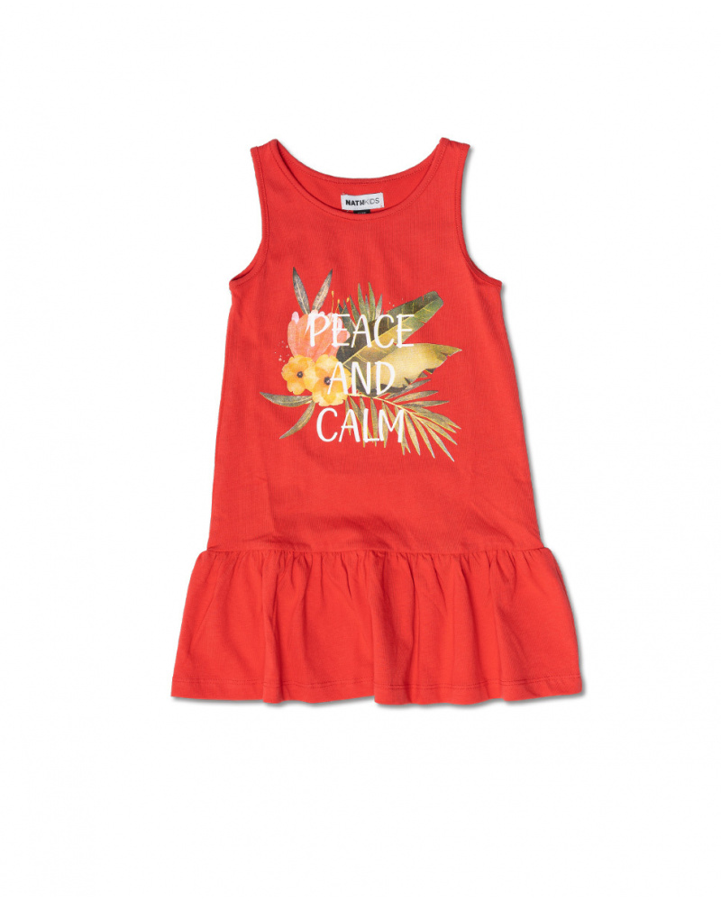 Robe en maille orange pour fille Oasis