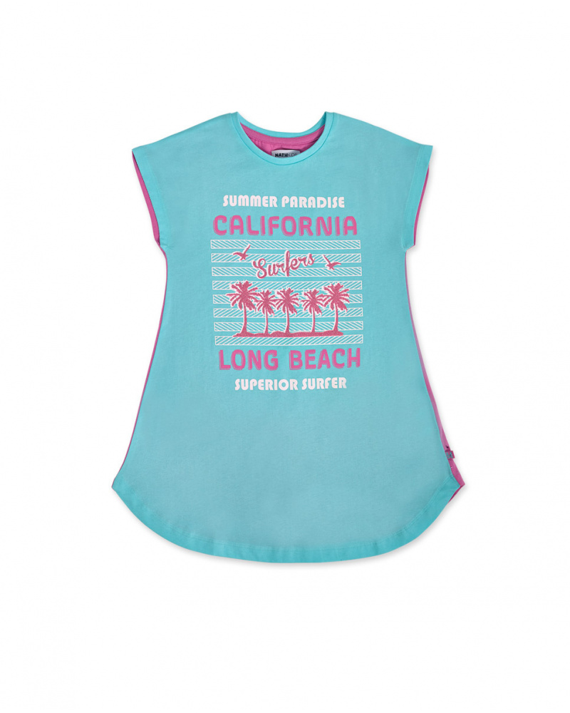 Robe en maille bleue pour fille Paradiso beach