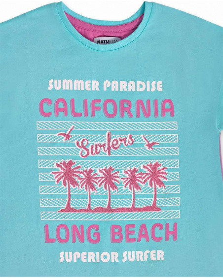 Robe en maille bleue pour fille Paradiso beach Robe en maille bleue pour fille Paradiso beach