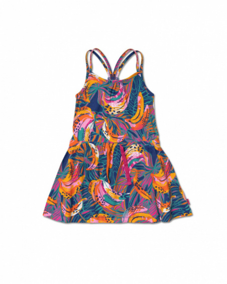 Robe fille en maille imprimée à bretelles Full Bloom Robe fille en maille imprimée à bretelles Full Bloom