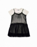 Robe maille tulle blanc noir pour fille One day in NYC Robe maille tulle blanc noir pour fille One day in NYC