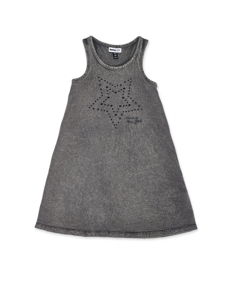 Robe en maille grise pour fille One day in NYC