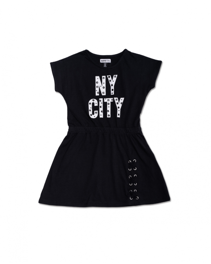 Robe en maille noire pour fille One day in NYC