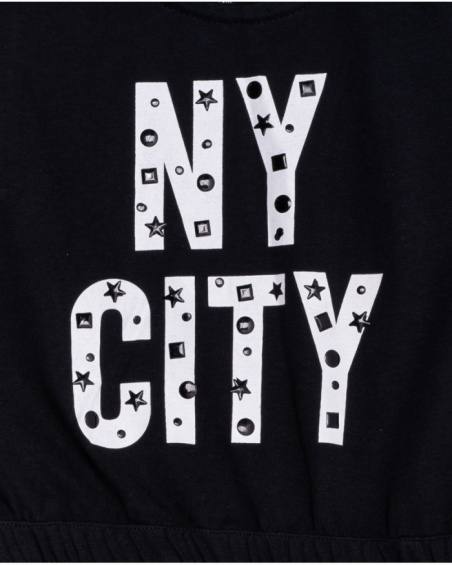 Robe en maille noire pour fille One day in NYC
