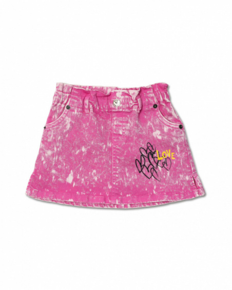 Jupe en jean fuchsia pour fille Rebel Girl Jupe en jean fuchsia pour fille Rebel Girl