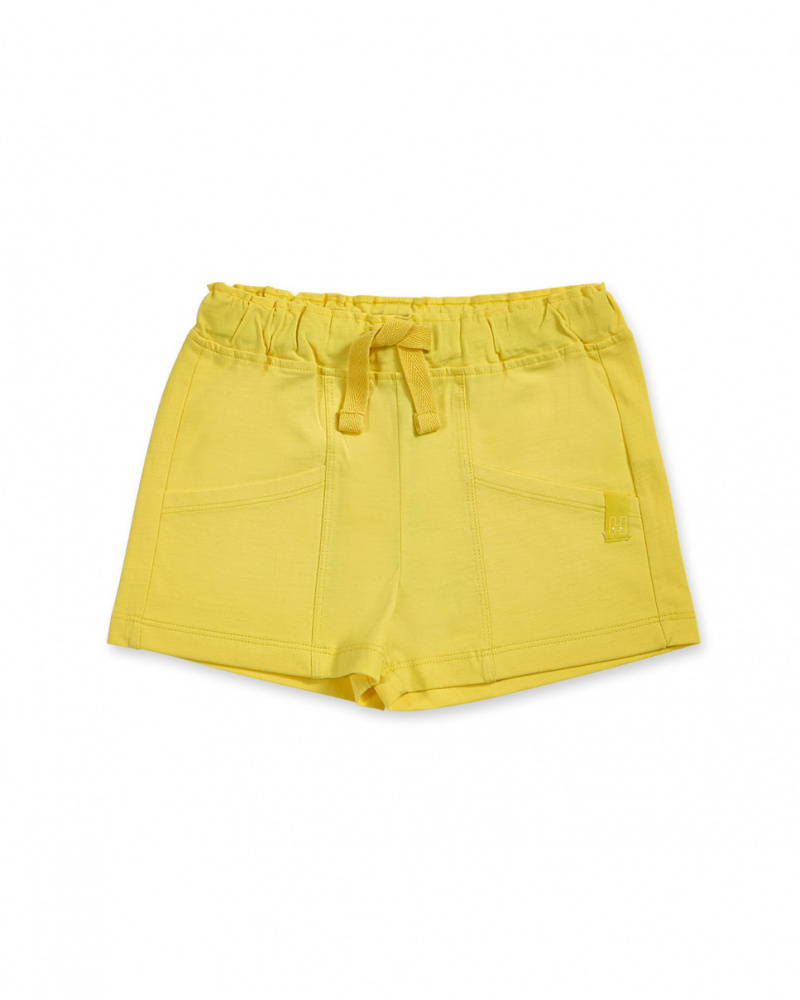 Short vert lime en tricot fille Basics Girl
