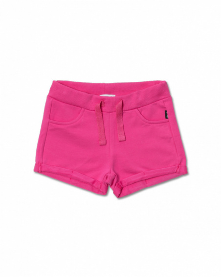Short Dolly en maille fuchsia pour fille Basics Girl Short Dolly en maille fuchsia pour fille Basics Girl