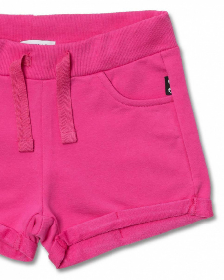 Short Dolly en maille fuchsia pour fille Basics Girl Short Dolly en maille fuchsia pour fille Basics Girl