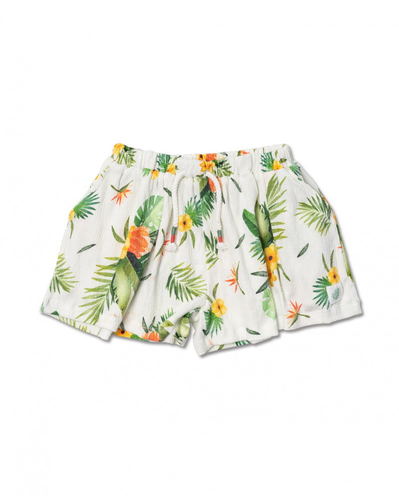 Short plat fille Oasis blanc