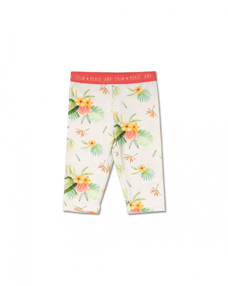 Legging cycliste fille Oasis blanc en maille