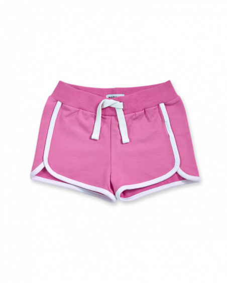 Short en maille rose fille Paradiso beach Short en maille rose fille Paradiso beach