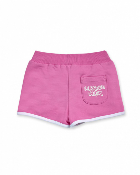 Short en maille rose fille Paradiso beach Short en maille rose fille Paradiso beach