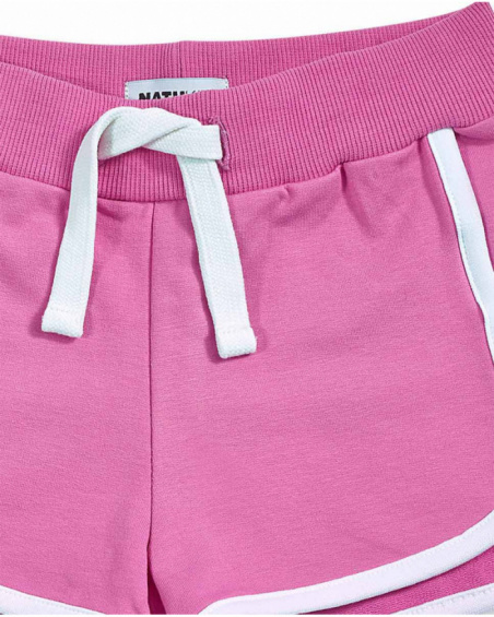 Short en maille rose fille Paradiso beach Short en maille rose fille Paradiso beach