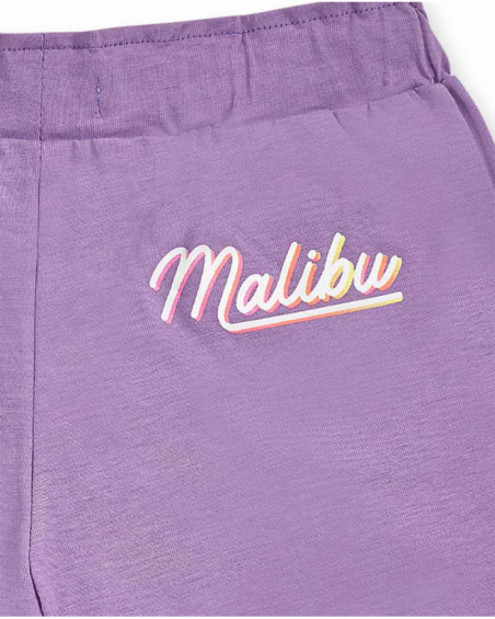 Short maille violet fille Paradiso beach Short maille violet fille Paradiso beach