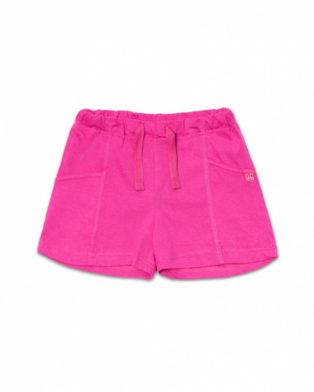 Short en maille violet lime pour fille Basics Girl Short en maille violet lime pour fille Basics Girl
