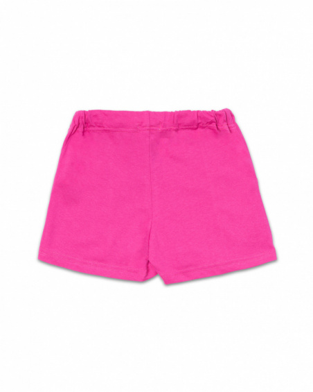 Short en maille violet lime pour fille Basics Girl Short en maille violet lime pour fille Basics Girl