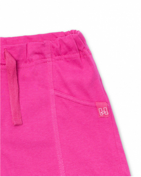 Short en maille violet lime pour fille Basics Girl Short en maille violet lime pour fille Basics Girl
