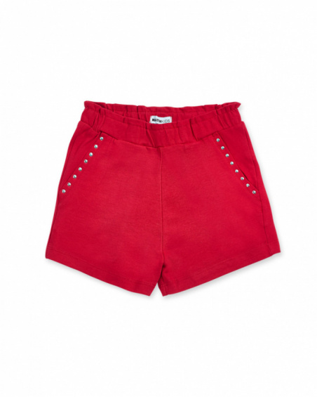 Short en maille Leonor rouge fille Basics Fille Short en maille Leonor rouge fille Basics Fille