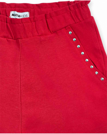 Short en maille Leonor rouge fille Basics Fille Short en maille Leonor rouge fille Basics Fille