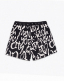 Short en maille imprimé noir pour fille One day in NYC Short en maille imprimé noir pour fille One day in NYC