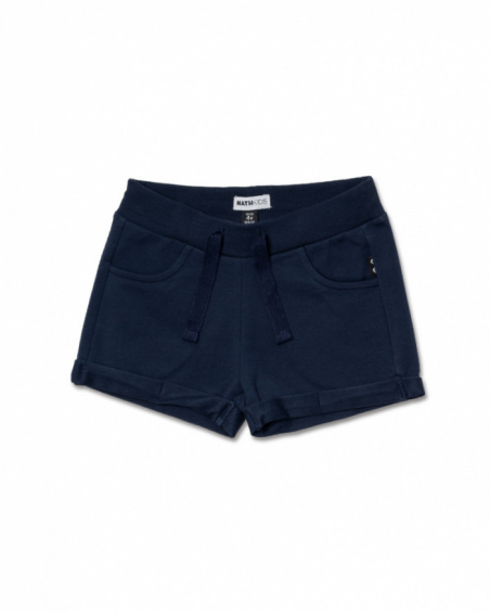 Short Dolly en maille bleu marine pour fille Basics Girl Short Dolly en maille bleu marine pour fille Basics Girl