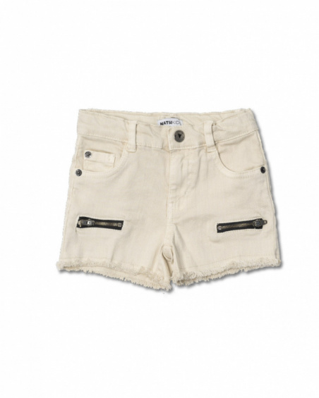 Short plat blanc pour fille One day in NYC Short plat blanc pour fille One day in NYC