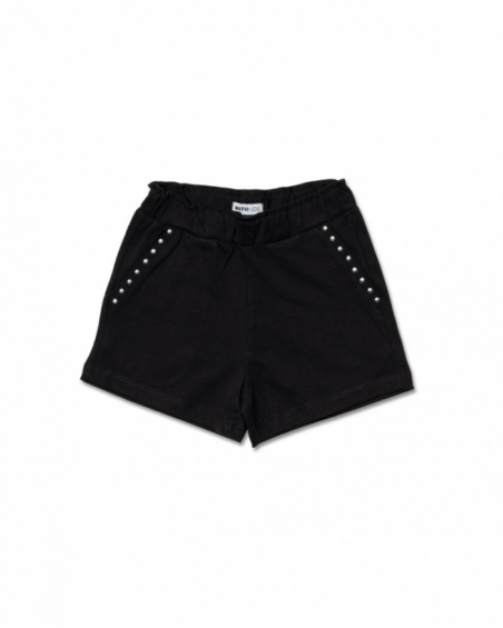 Leonor short en maille noir fille Basics Fille Leonor short en maille noir fille Basics Fille