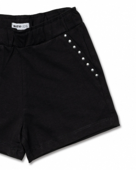 Leonor short en maille noir fille Basics Fille Leonor short en maille noir fille Basics Fille