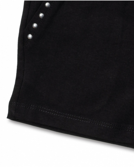 Leonor short en maille noir fille Basics Fille Leonor short en maille noir fille Basics Fille