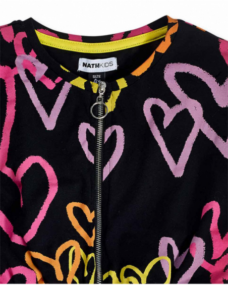 Combinaison en maille noire avec imprimé pour fille Rebel Girl Combinaison en maille noire avec imprimé pour fille Rebel Girl